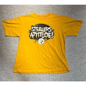 Pittsburg Steelers "Steelers Attitude!" Yellow Short Sleeve Men's T-shirt Large